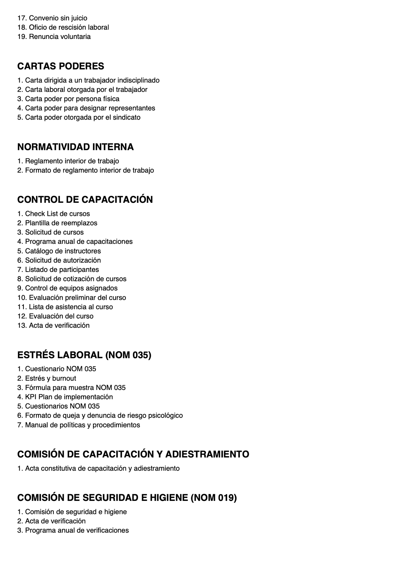 FORMATOS LABORALES 2026