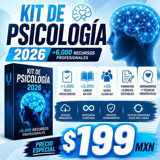Kit de Psicología 2026 – +6,000 Tests, Libros PDF y Guías Clínicas Profesionales